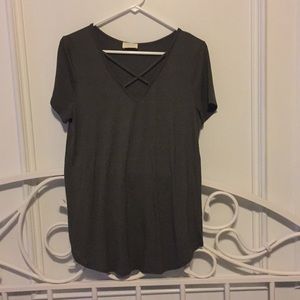 Olive cross front top